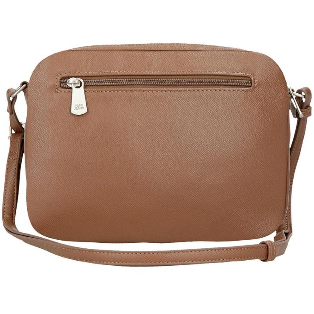 Torba 24cm od eko kože na rame Pepe Jeans Elia brown 79454 - detalj