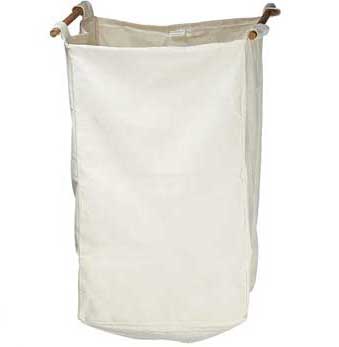 Korpa za veš od orahovog drveta sa platnenim uloškom Delly B - detalj