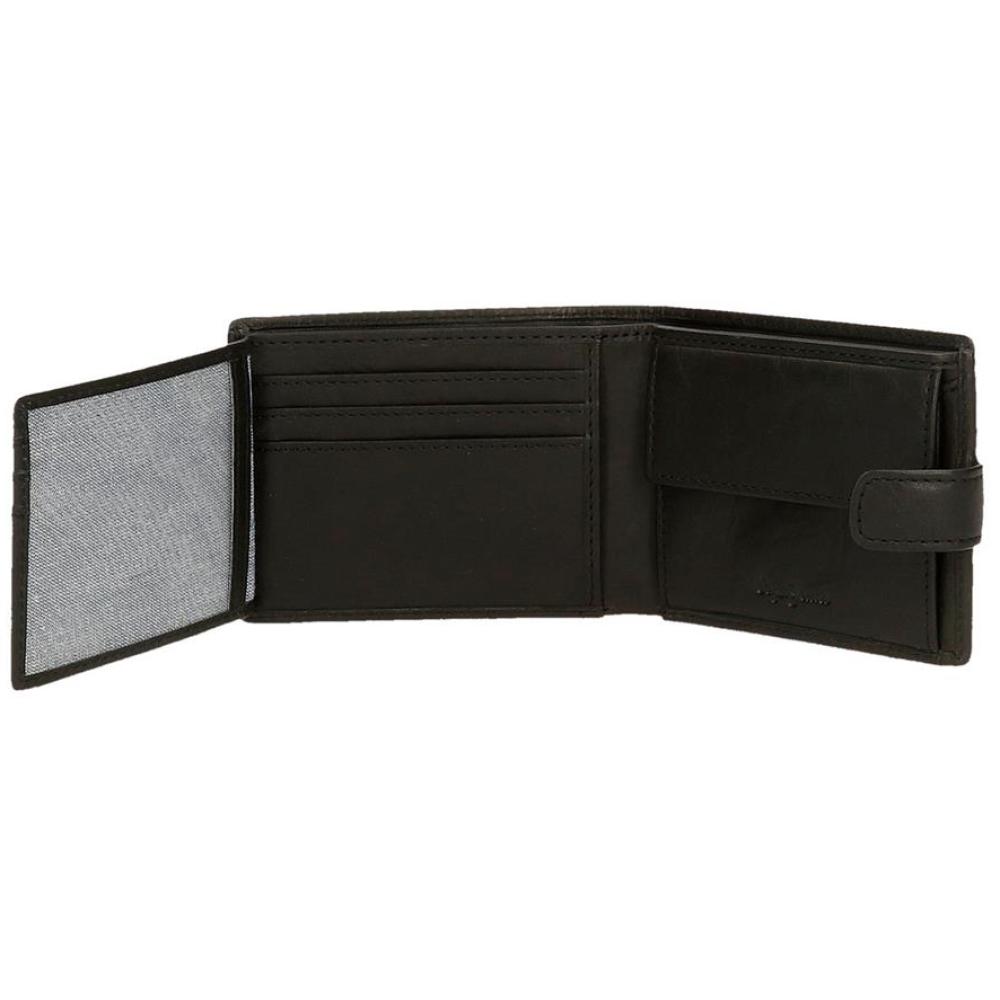 Muški novčanik od prirodne kože PJL Badge black 73733 - detalj