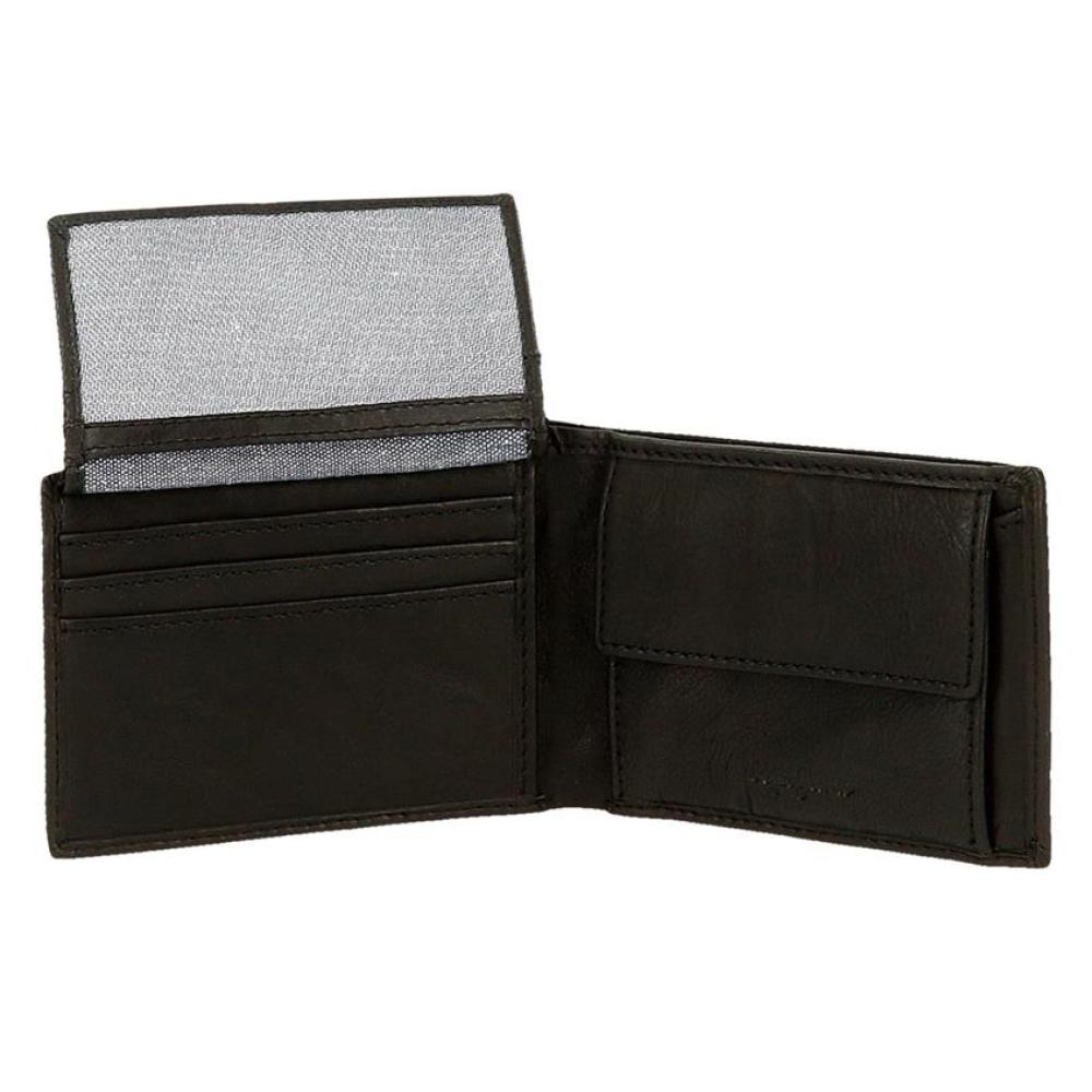 Novčanik od prirodne kože za muškarce PJL Badge black 73731 - detalj