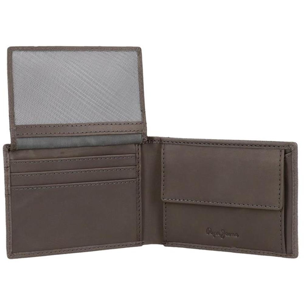 Muški kožni novčanik na preklop PJL Checkbox grey 78831 - detalj