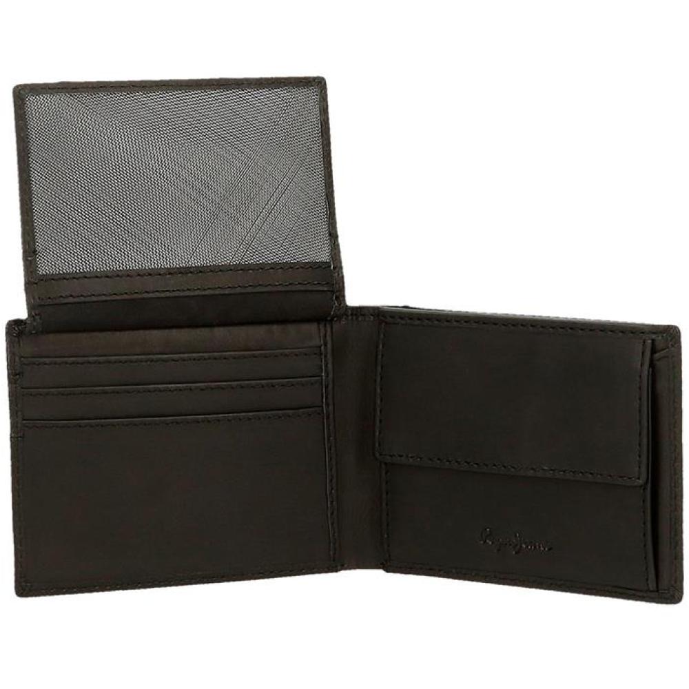 Muški kožni novčanik na preklop PJL Checkbox black 78831 - detalj