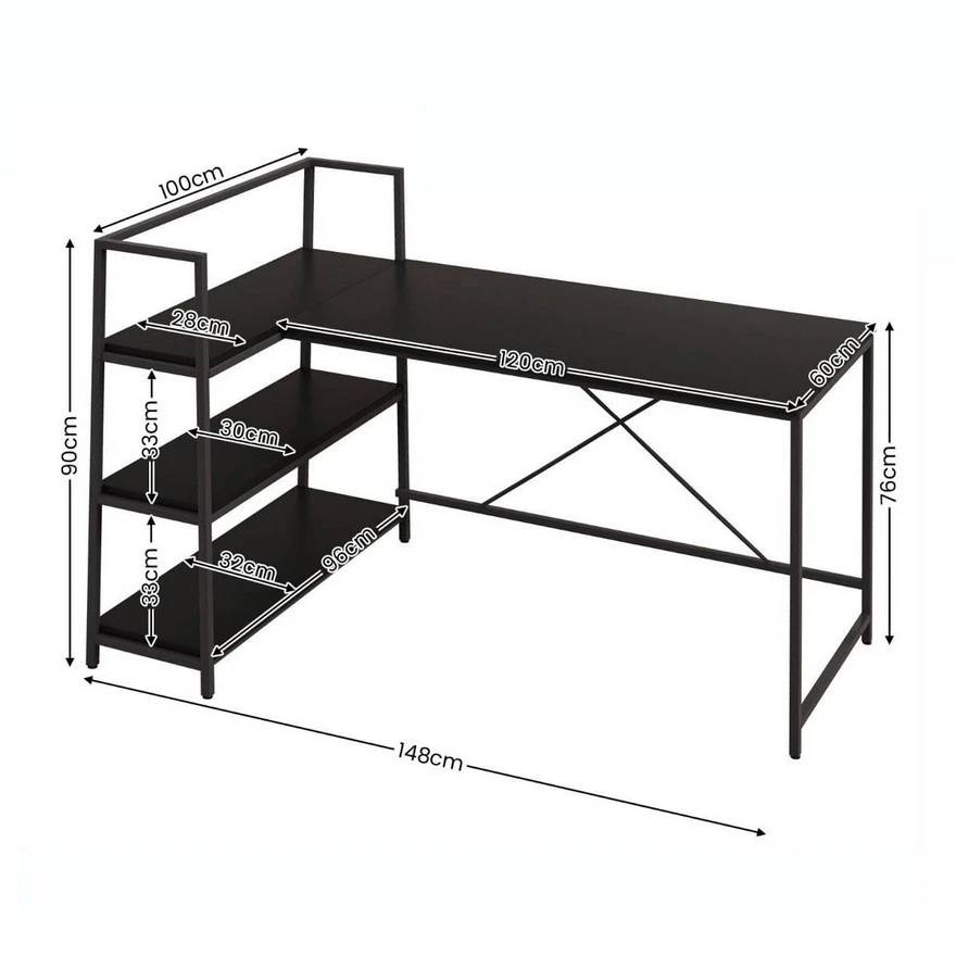 Radni Sto sa Policom Black - detalj