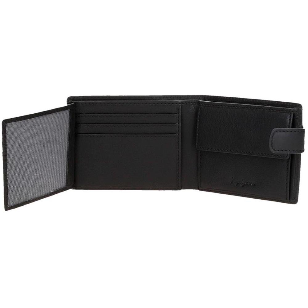 Muški novčanik od prirodne kože PJL Staple black 78433 - detalj