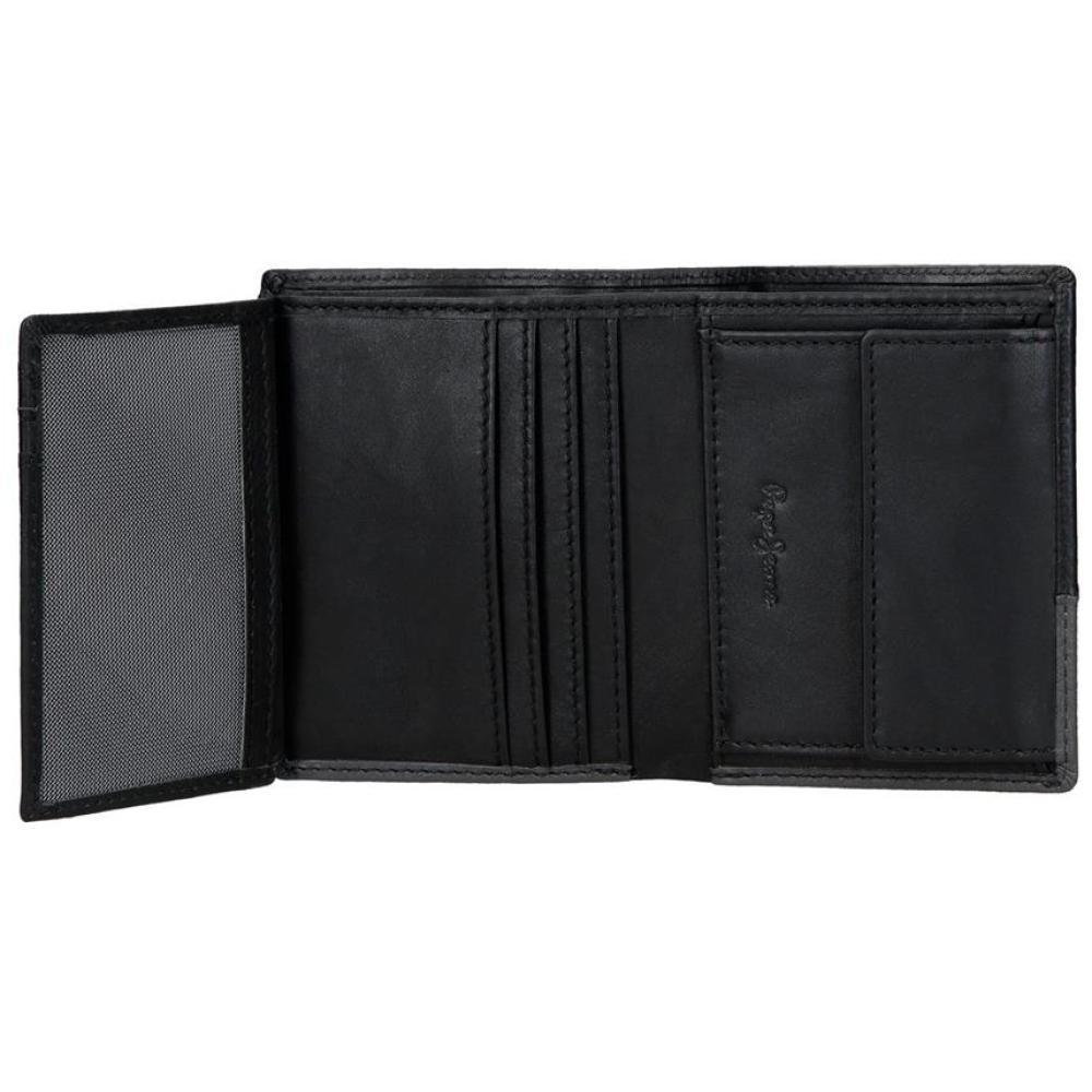 Muški kožni novčanik na preklop PJL Dual black 78311 - detalj