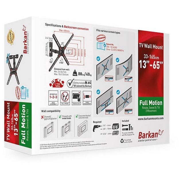 BARKAN BM331 TV zglobni zidni nosač od 13 do 65 inča - detalj