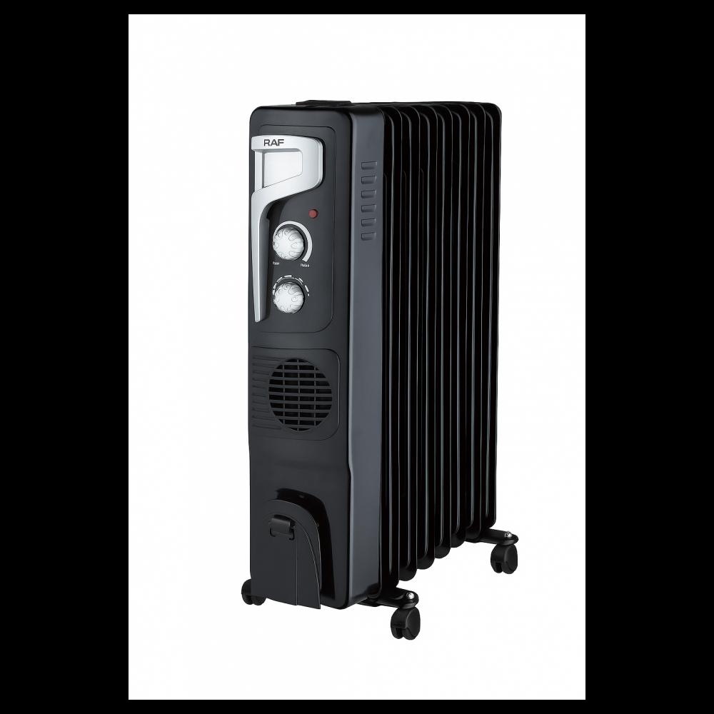 Raf R.0929b Uljni Radijator Sa Ventilatorom 9 Rebara Crni 2400w - detalj
