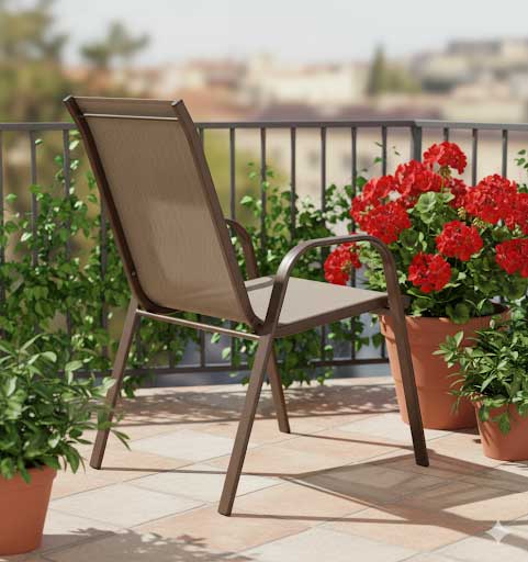 Stolica Koko Braon Metal Tekstilen - detalj