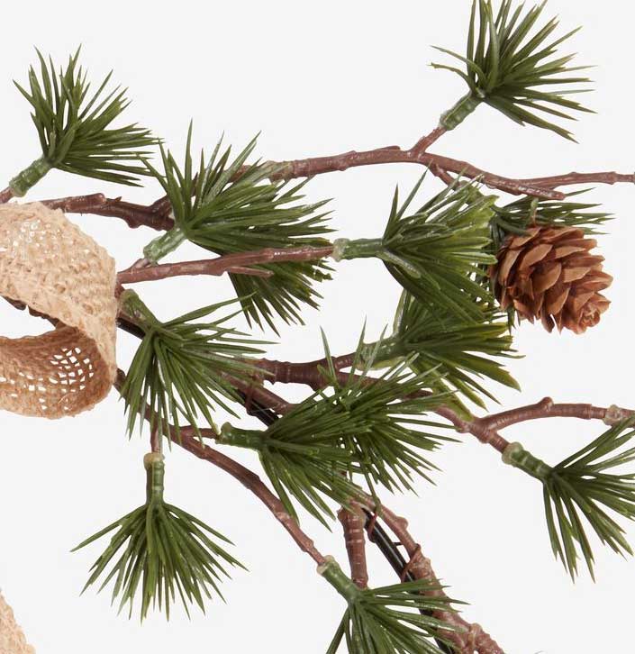 Novogodišnji dekorativni venčić sa šišarkama 45cm - detalj