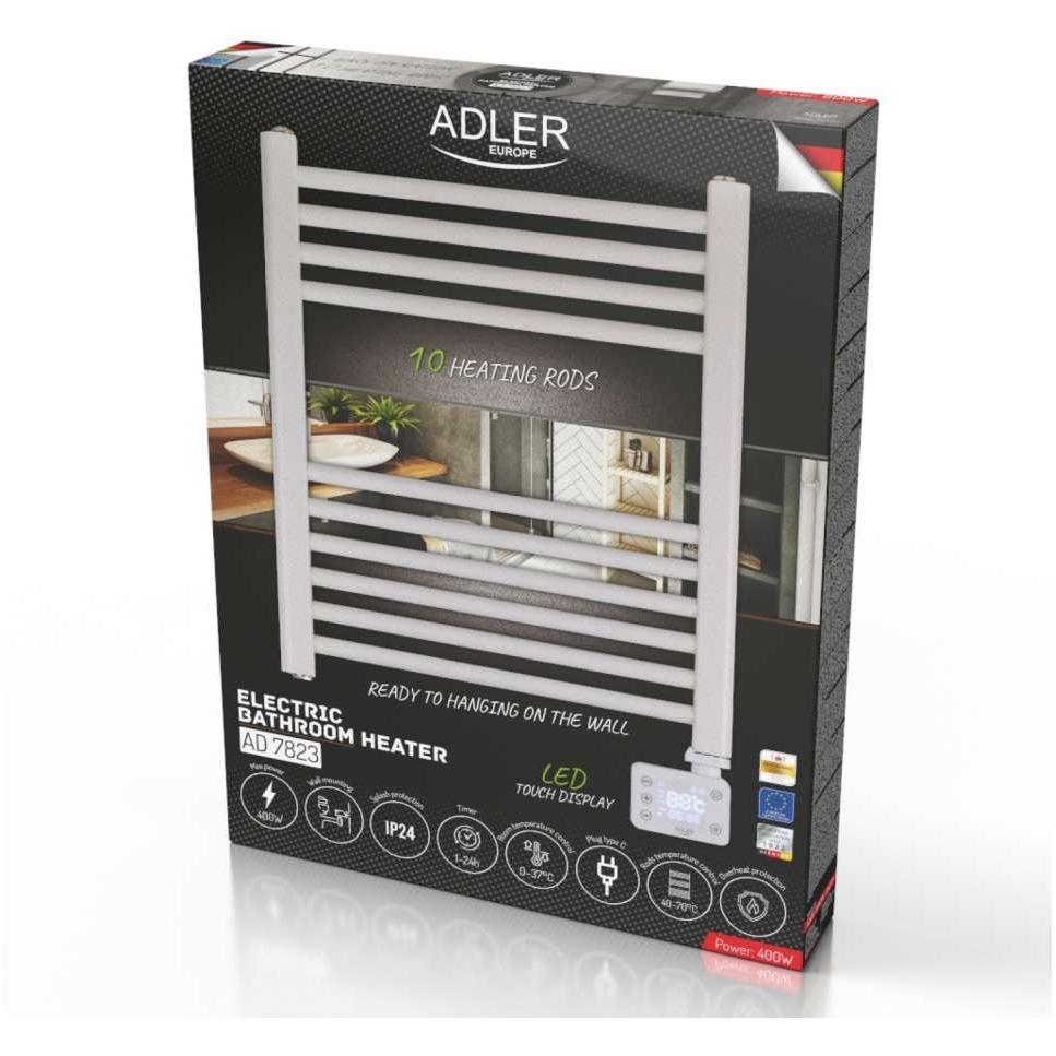 Električni zidni radijator za kupatilo sa 9 rebara Adler AD7823 - detalj