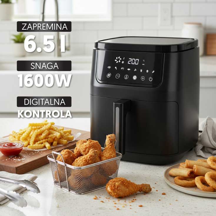 Friteza na vruć vazduh 6.5l 1600W Air Fryer Prosto AF6516D - detalj