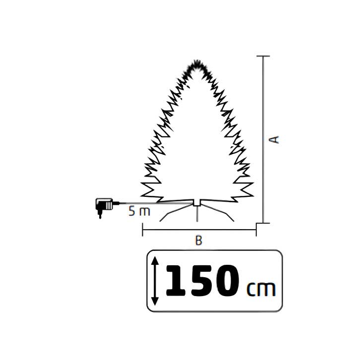 Novogodišnja snežna jelka sa lampicama 150cm KMF8LED150 - detalj