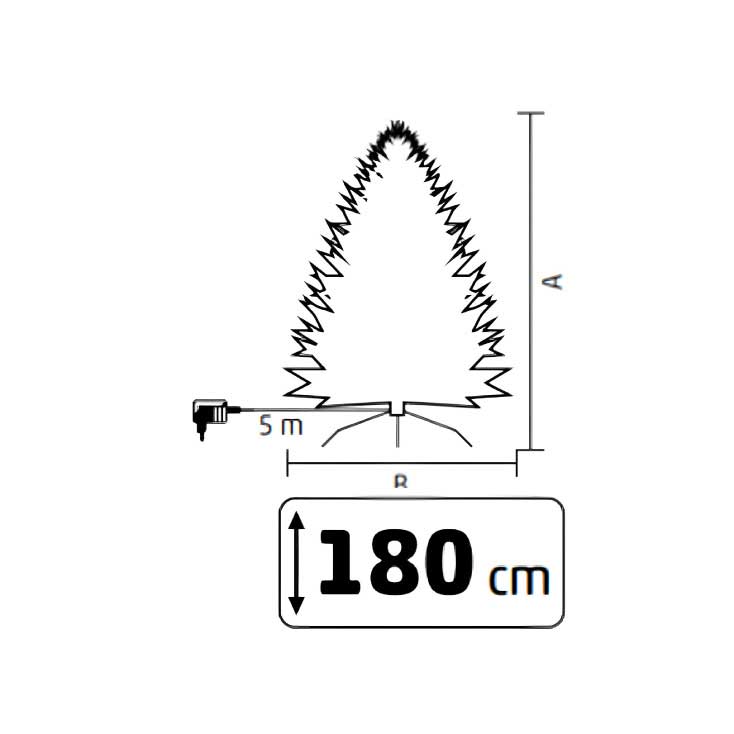 Novogodišnja snežna jelka sa lampicama 180cm KMF8LED180 - detalj
