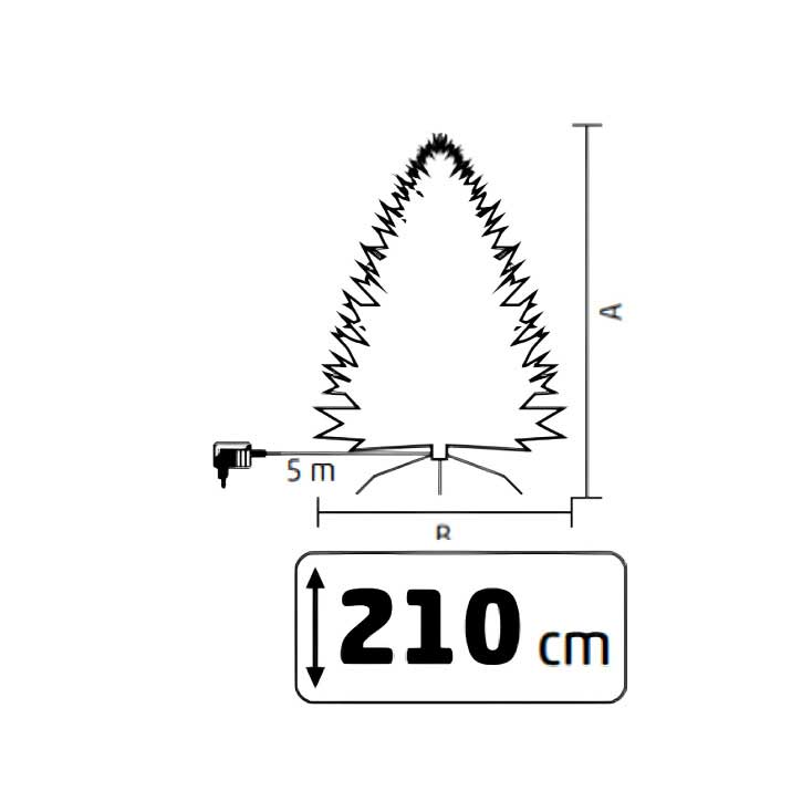 Novogodišnja snežna jelka sa lampicama 210cm KMF8LED210 - detalj