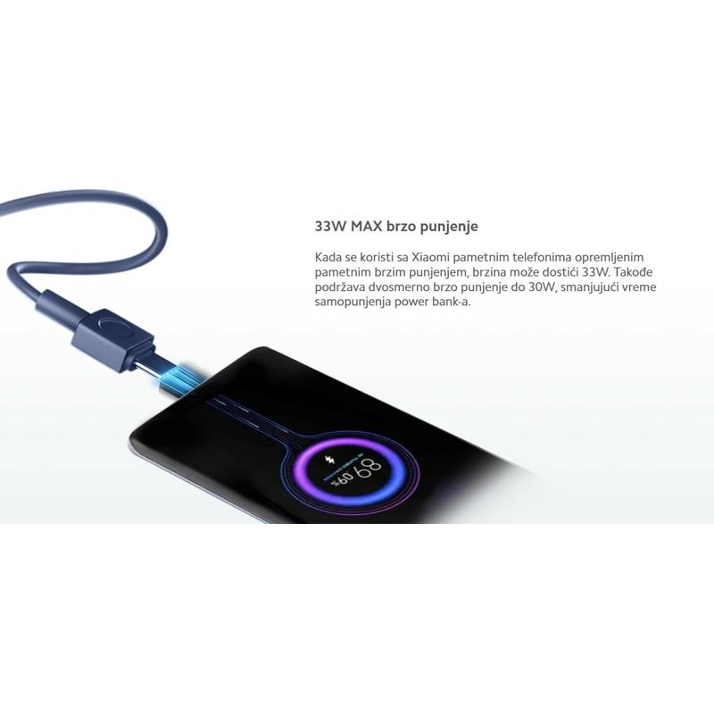 XIAOMI 33W Power Bank 20000mAh (sa integrisanim kablom) plavi GL BHR8975GL - detalj
