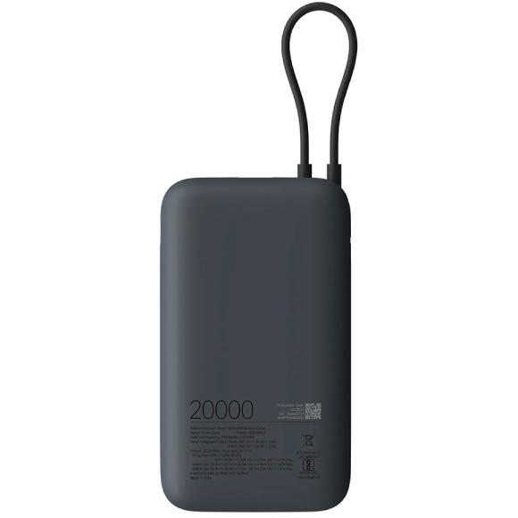 XIAOMI Power Bank 20000mAh (Integrated Cable) GL Dark Gray BHR9740GL - detalj