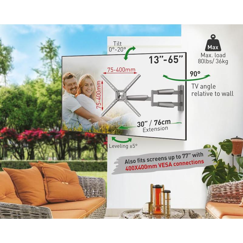 BARKAN BM343XLOD LCD TV zglobni zidni nosač do 65 inča sivi - detalj