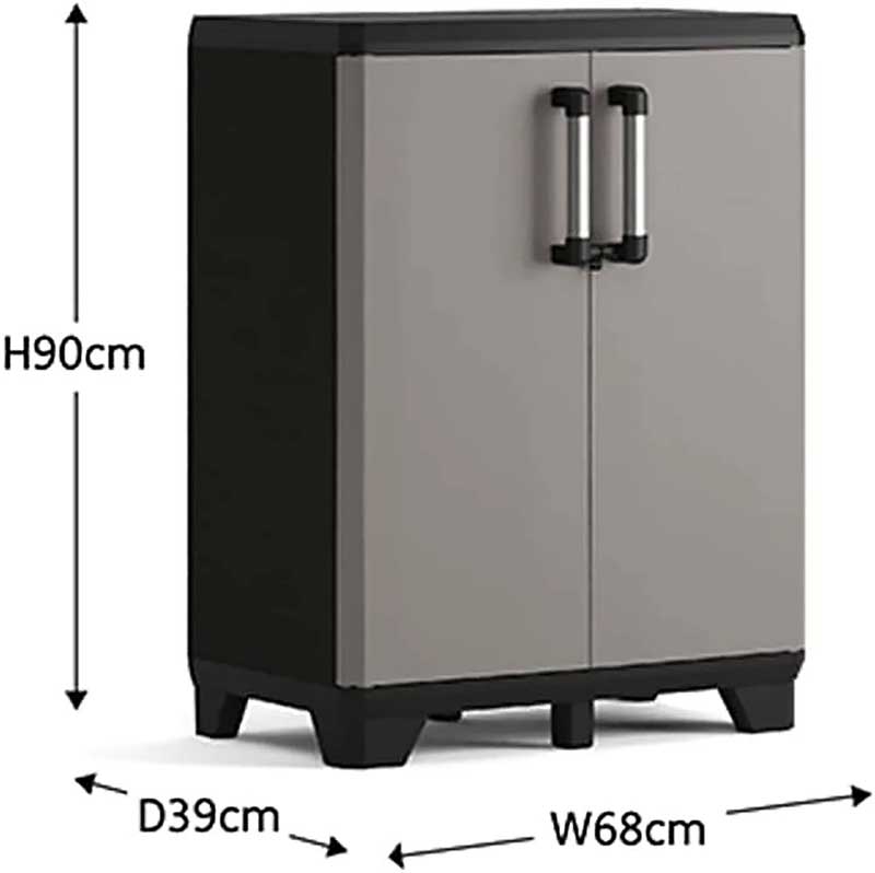 Dvokrilni ormrić sa dve police Za terasu ili baštu Keter Pro Low - detalj