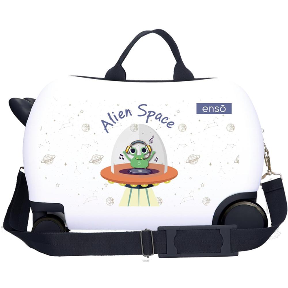 Dečiji kofer za put i vožnju Enso Alien Space white 98810 - detalj