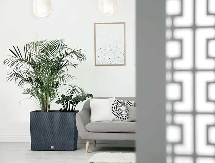 Prosperplast Visoka žardinjera sa ratan teksturom Braon 58x50x18cm - detalj