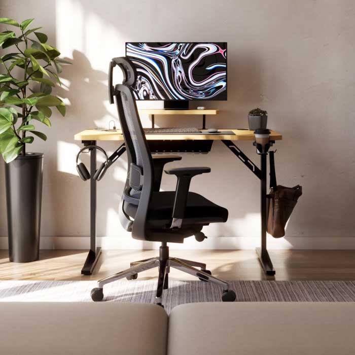 Leader 5.1 Radni Sto Sa Postoljem Za Monitor i USB Punjačem Boja Hrasta Mark Adler  - detalj