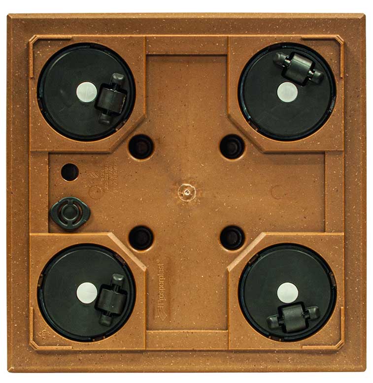 Prosperplast Saksija sa skrivenim točkićima Madera Coffee 30x30cm - detalj