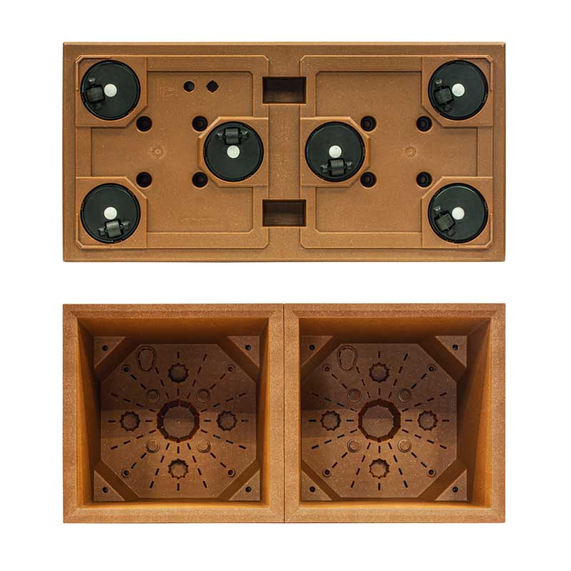 Prosperplast Saksija sa skrivenim točkićima Madera Natur 60x30cm - detalj