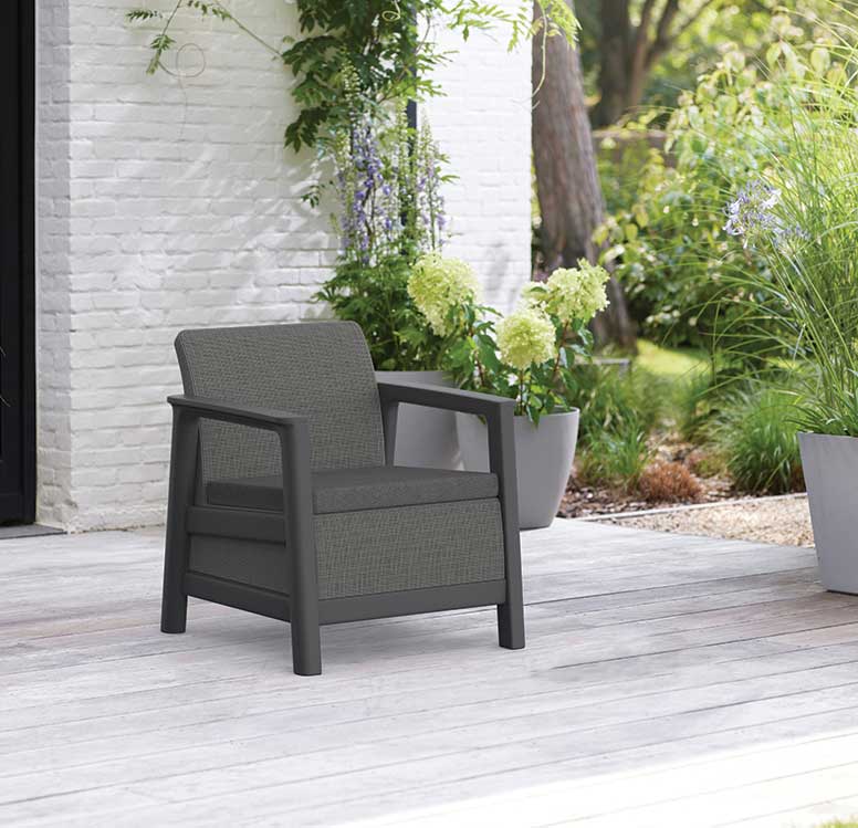 Keter Scandi Linea Balcony Set sa Box stolom Grafit - detalj