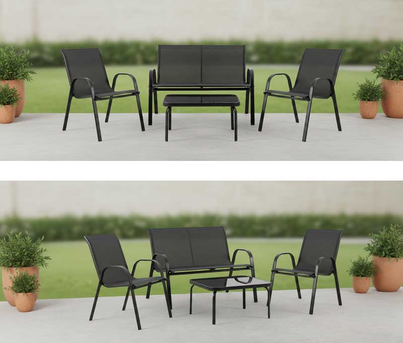 Baštenska garnitura sa dvosedom Lagos Black - detalj