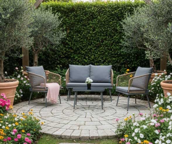 Baštenska garnitura sa dvosedom Dali Ratan Braon - detalj