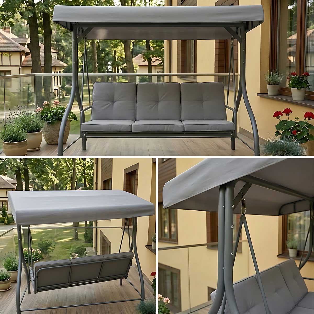 Tram Grey Trosed Ljuljaška Krevet - detalj