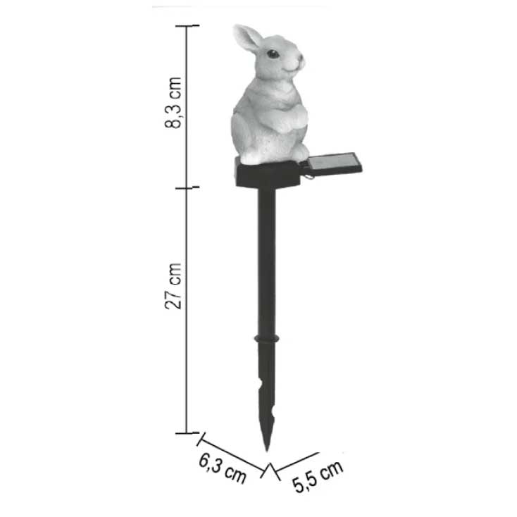Solarna baštenska figura Zec - detalj