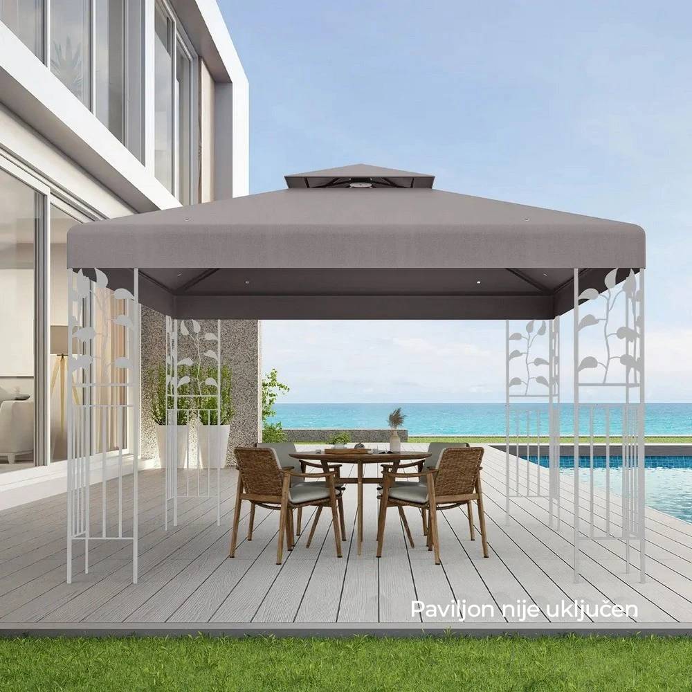Zamensko Platno Za Krov Paviljona 3 x 3 m Siva Boja - detalj