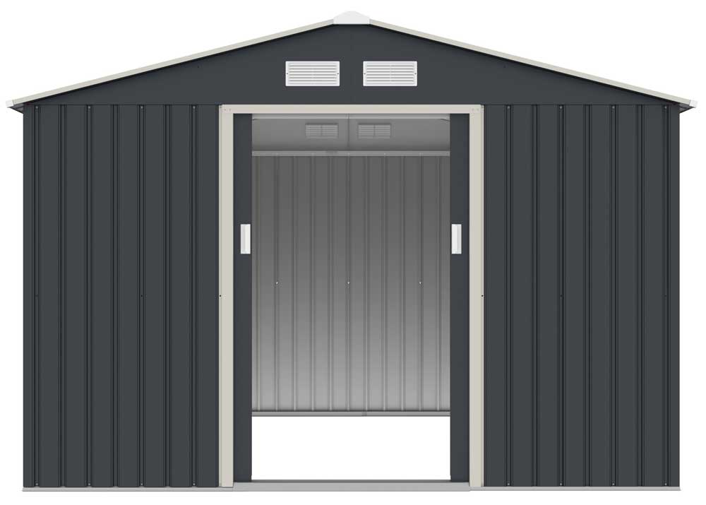 Pomoćna metalna baštenska kućica sa kliznim vratima Ferox-C 7.2m² - detalj