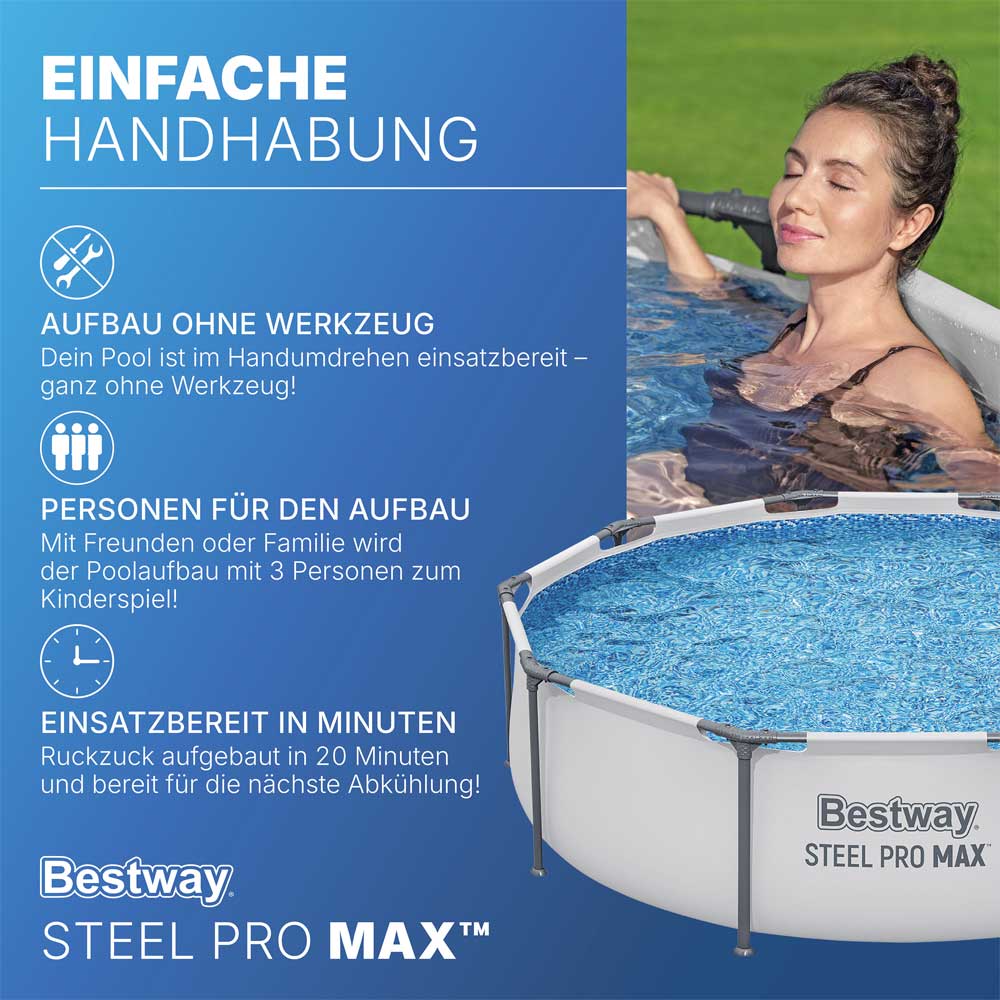 Bestway Okrugli bazen sa metalnim ramom Steel Pro MAX™ Frame Pool Set 305x76cm 56408 - detalj