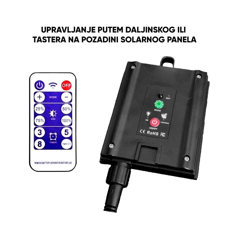 Solarni LED niz sa 25 retro sijalica i daljinskim upravljačem 7.5 m - detalj