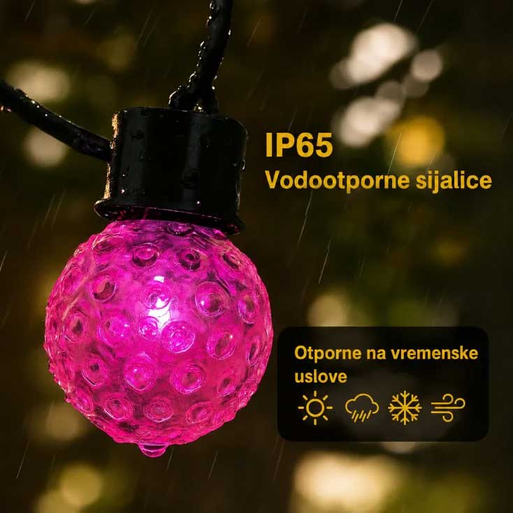 LED svetleći niz dužine 9 metara sa 20 RGB kugli i daljinskim upravljačem - detalj