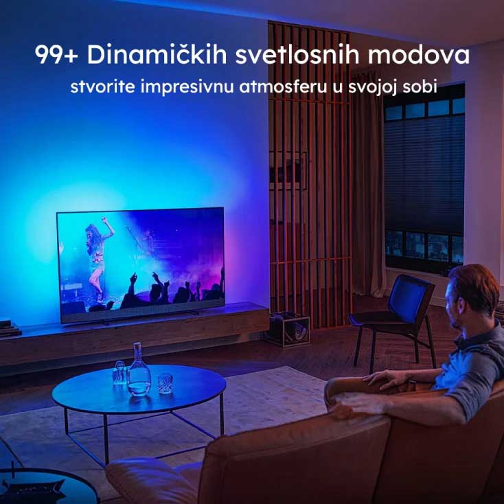 RGB LED Svetleći Niz sa daljinskim upravljačem 10m USB - detalj