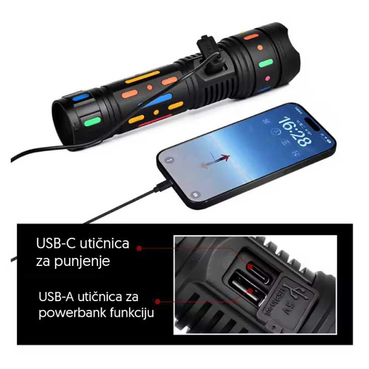 Punjiva LED baterijska lampa sa PowerBank funkcijom 8000mAh 11859 - detalj