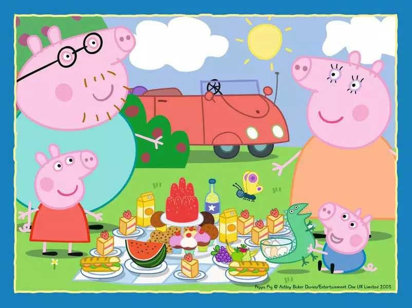 Puzzle za decu 4u1 Pepa Pepa Prase i Zabava napolju Ravensburger 06958 - detalj