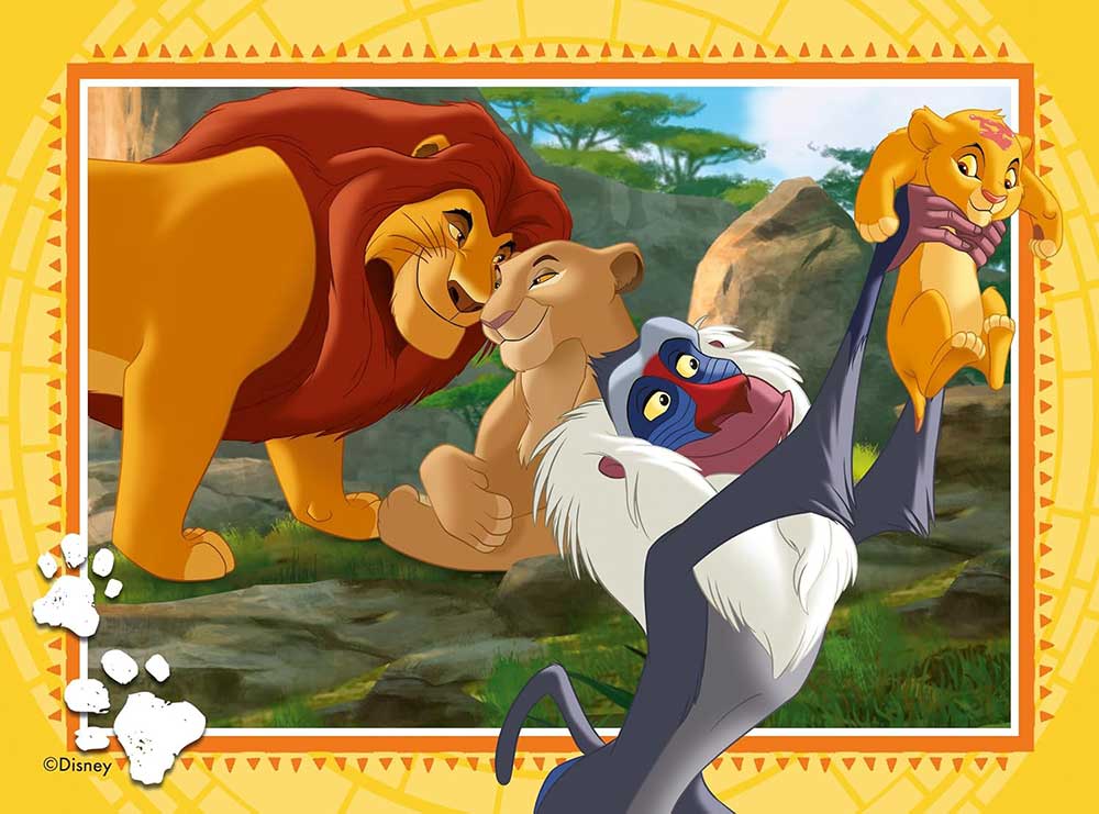 Puzzle za decu 4u1 Kralj lavova - Seti se ko si Disney Ravensburger 12004025 - detalj