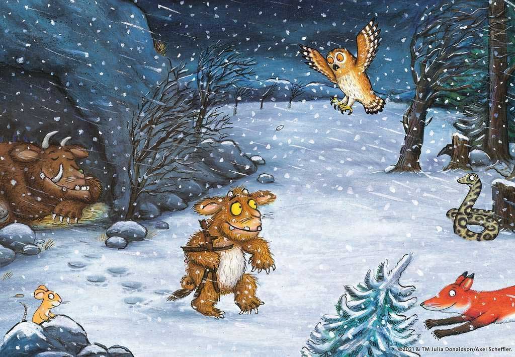 Puzzle za decu 2x24 dela Šumsko čudovište Gruffalo Ravensburger 05227 - detalj