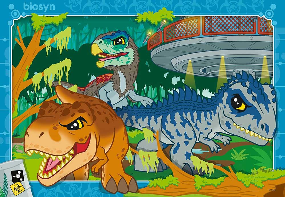 Puzzle za decu 2x24 dela Život u divljini Jurassic World Ravensburger 12001057 - detalj