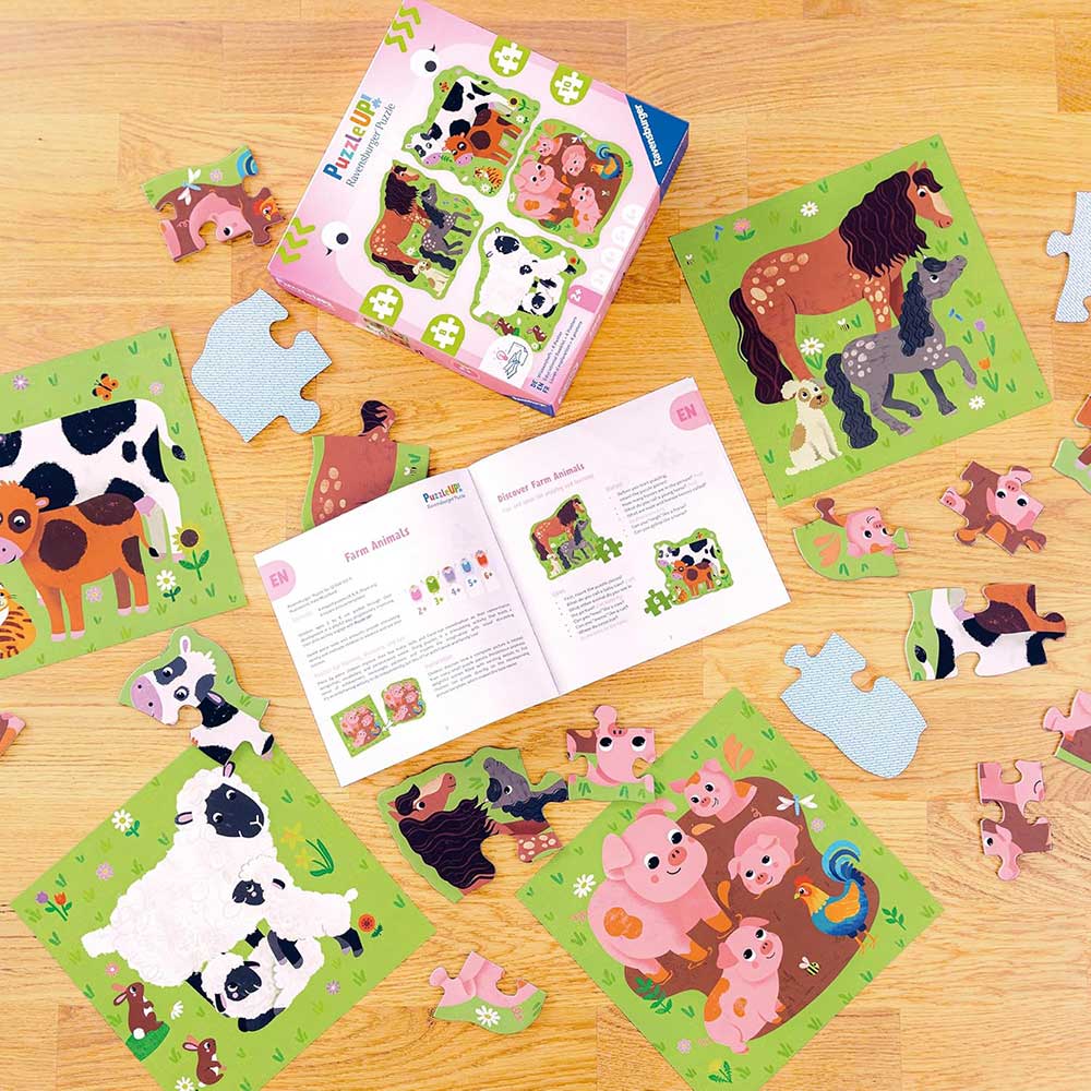 Slagalice za najmlađe 4u1 Domaće životinje Puzzle Up! Ravensburger 12004001 - detalj