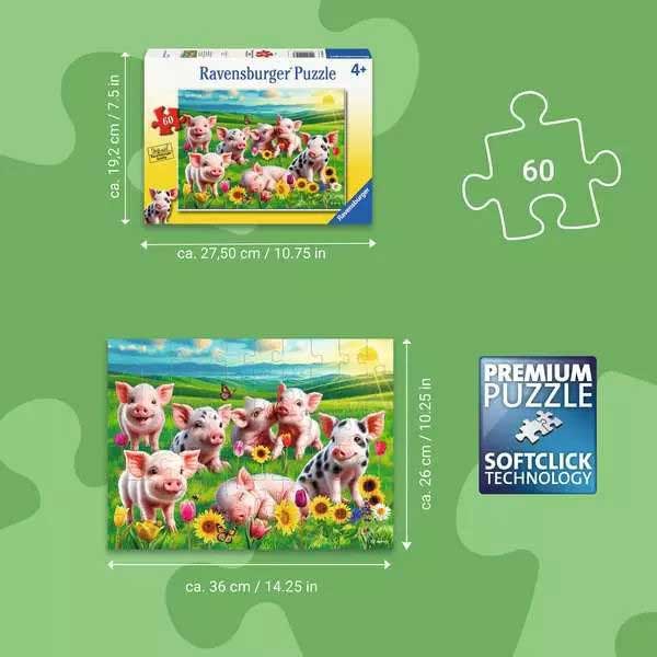 Puzzle za decu 60 delova Prasići Ravensburger 12004256 - detalj