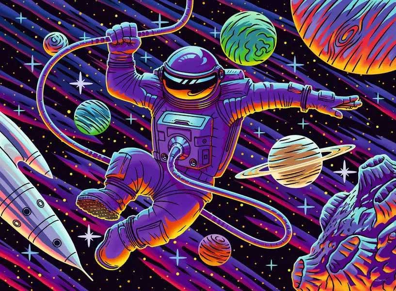 Puzzle koja svetli u mraku 200XXL delova U svemiru Ravensburger 12004266 - detalj