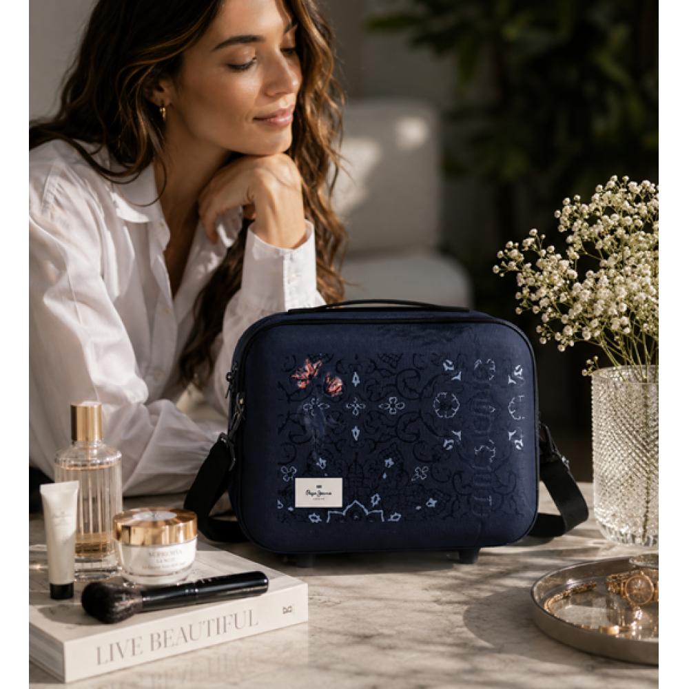 Neseser kofer za kozmetiku i šminku Pepe Jeans Lenay navy 61239 - detalj