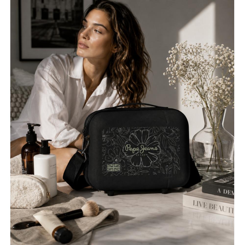 Neseser kofer za kozmetiku i šminku Pepe Jeans Eloise black 61339 - detalj