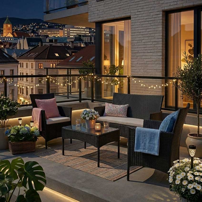 Baštenski Set Od Ratana Bonzzo - 2 Fotelje, Sofa, Sto i Jastuci - detalj