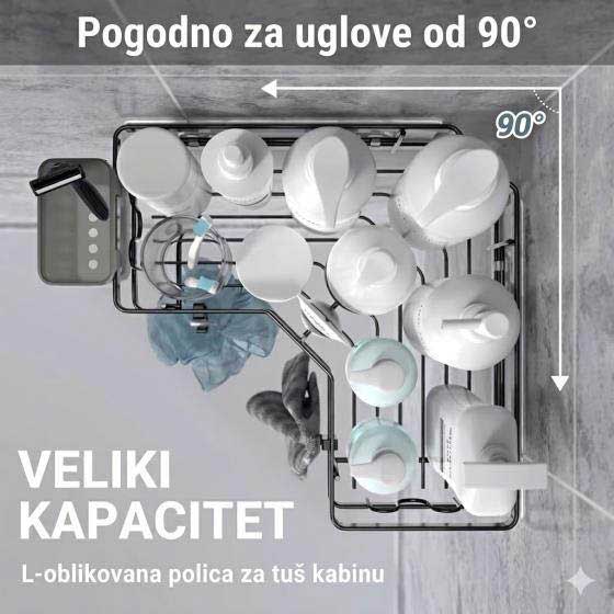 Set od 2 ugaone metalne zidne police Bez bušenja - detalj
